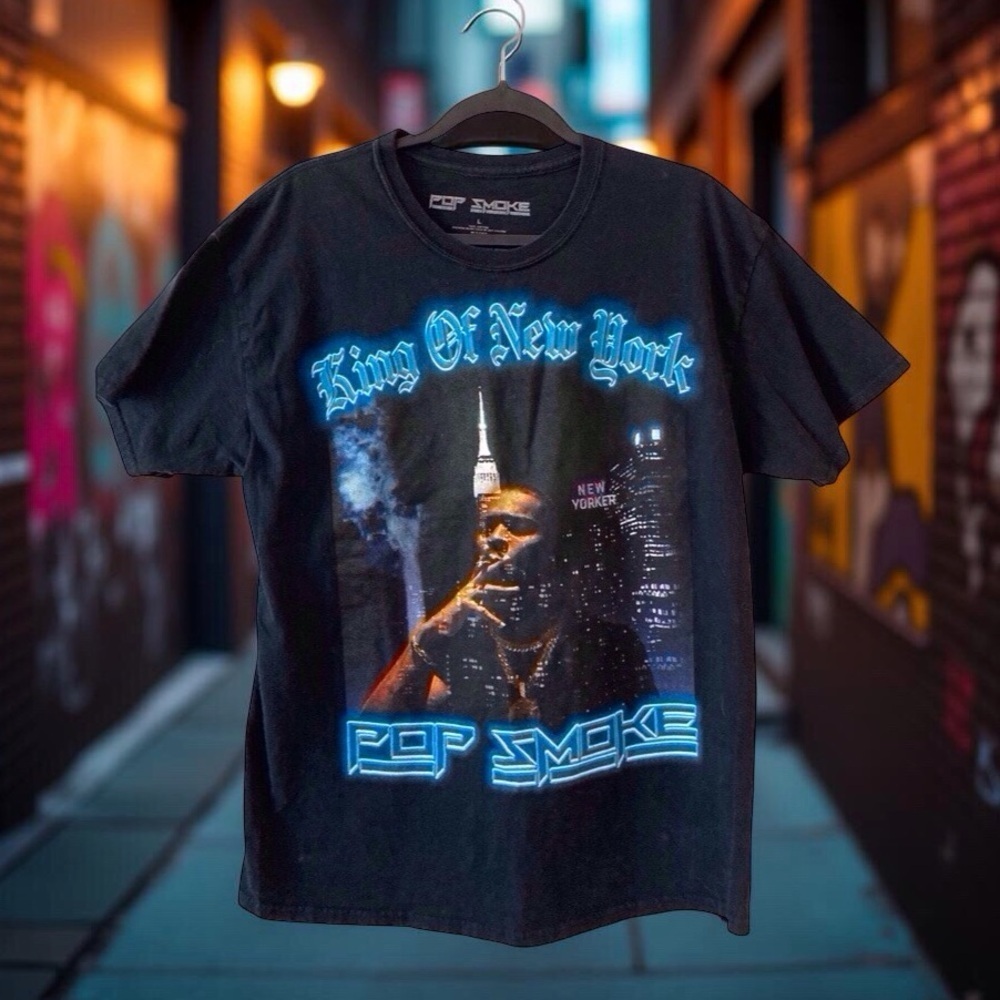 Pop Smoke Graphic Tee - Size L - Streetwear Collector Drop - Picture 2 of 9